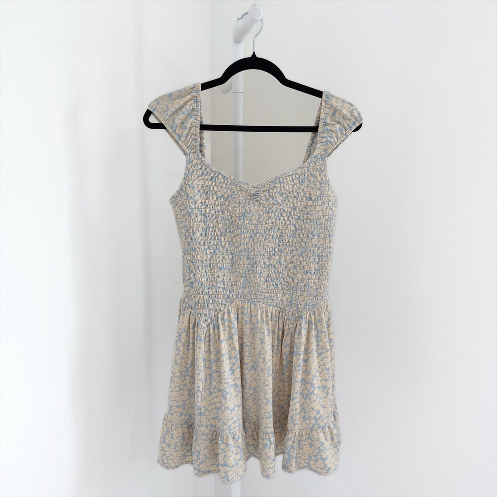 Urban Outfitters Smocked Mini Dress Size Large (NEW) Preppy Coquette - Picture 4 of 7